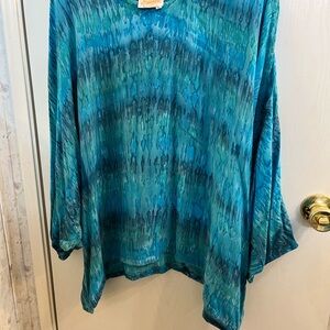 Blue Asymmetrical Tunic with Relaxed Fit
